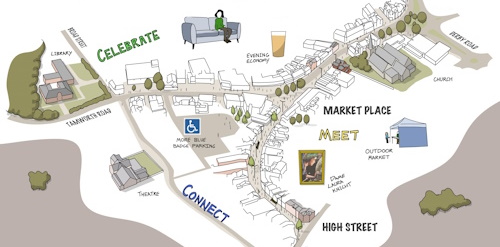 This image: a illustrative concept graphic of the Project Area.
						The map: the map shows the illustrative concept graphic of the Project Area